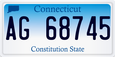 CT license plate AG68745