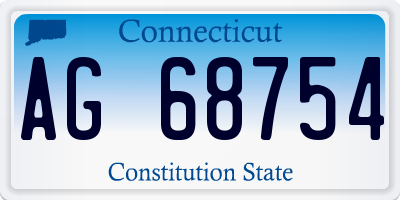CT license plate AG68754