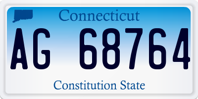 CT license plate AG68764