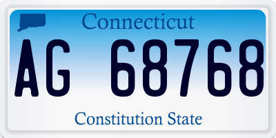 CT license plate AG68768