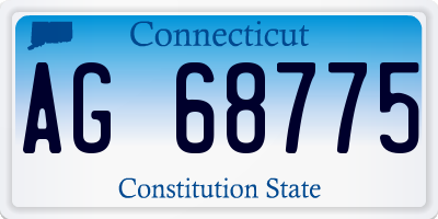 CT license plate AG68775