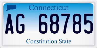CT license plate AG68785
