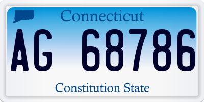 CT license plate AG68786