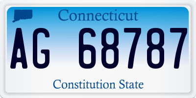 CT license plate AG68787