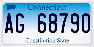 CT license plate AG68790