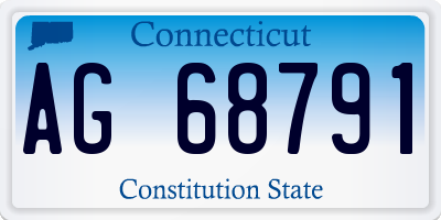 CT license plate AG68791
