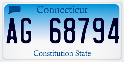 CT license plate AG68794