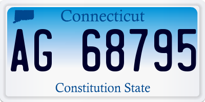 CT license plate AG68795