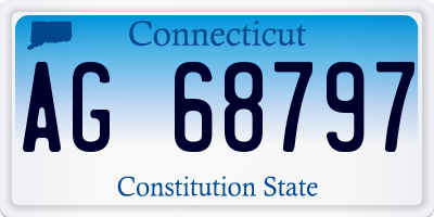 CT license plate AG68797