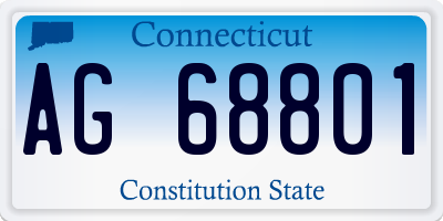 CT license plate AG68801