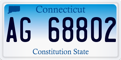 CT license plate AG68802