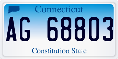 CT license plate AG68803