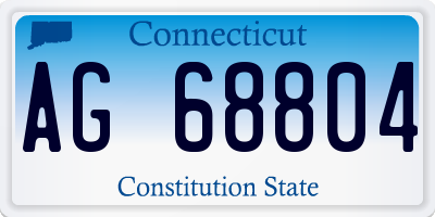 CT license plate AG68804