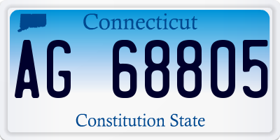 CT license plate AG68805