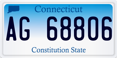 CT license plate AG68806