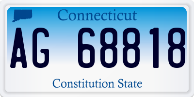 CT license plate AG68818