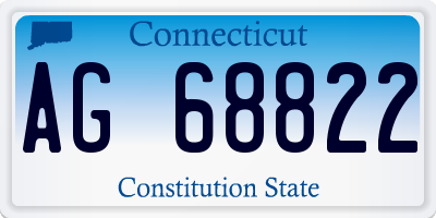 CT license plate AG68822