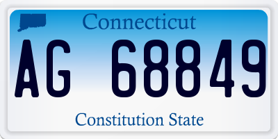 CT license plate AG68849