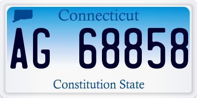 CT license plate AG68858