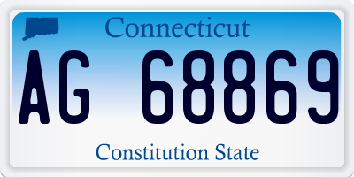 CT license plate AG68869