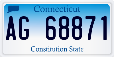 CT license plate AG68871