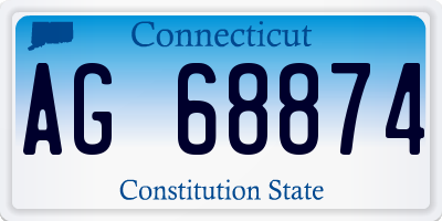 CT license plate AG68874