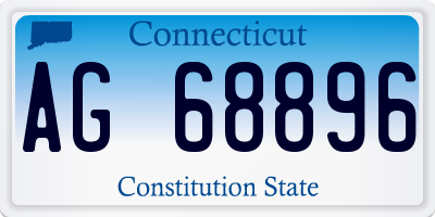 CT license plate AG68896
