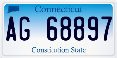 CT license plate AG68897