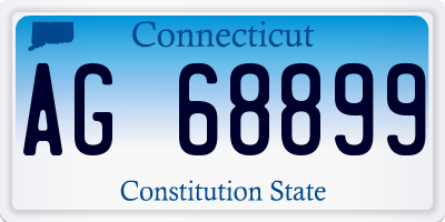CT license plate AG68899