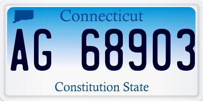 CT license plate AG68903