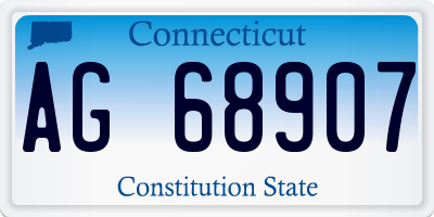 CT license plate AG68907
