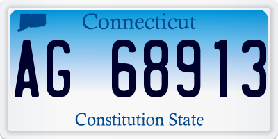 CT license plate AG68913