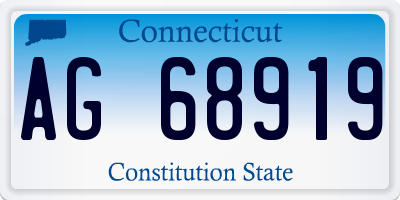 CT license plate AG68919