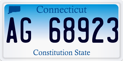 CT license plate AG68923