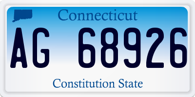 CT license plate AG68926