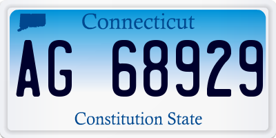 CT license plate AG68929