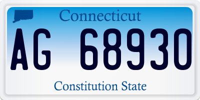 CT license plate AG68930