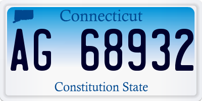CT license plate AG68932