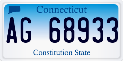 CT license plate AG68933