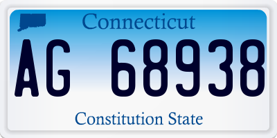 CT license plate AG68938