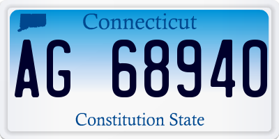 CT license plate AG68940