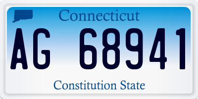 CT license plate AG68941