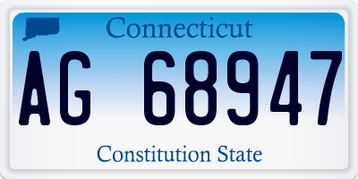 CT license plate AG68947