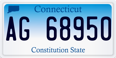 CT license plate AG68950