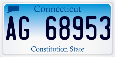 CT license plate AG68953