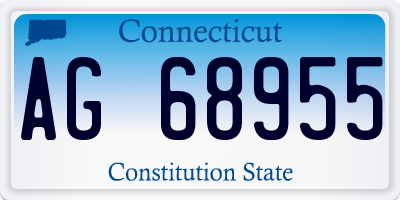 CT license plate AG68955