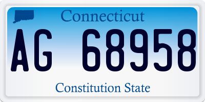 CT license plate AG68958