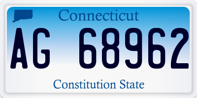 CT license plate AG68962