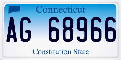 CT license plate AG68966