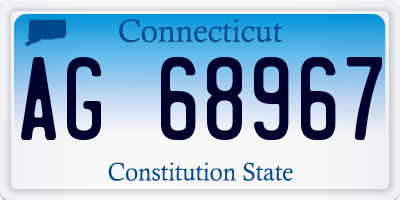 CT license plate AG68967